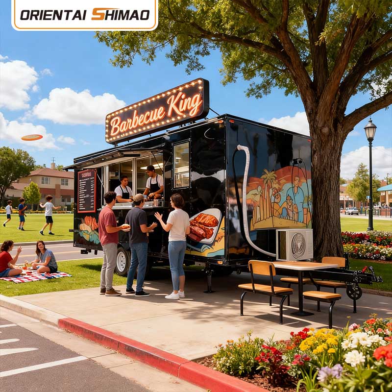 Coș cu alimente Bucătărie mobilă Echipament pentru restaurante comerciale Catering Remorcă alimentară electrică Camion alimentar pentru uz stradal